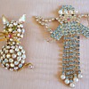ENGLAND'S FINEST CAT & ANGEL RHINESTONE BROOCHES