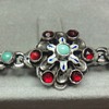 AUSTRO-HUNGARIAN SILVER TURQUOISE BROOCH 
