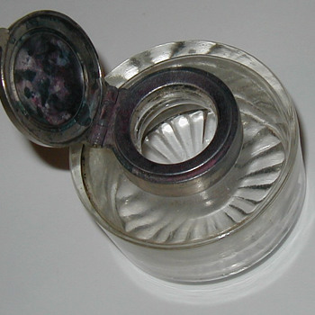 Mother's ink bottle and old Skrip ink bottle full of ink 