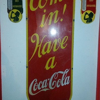 1939 Lg Coca-Cola Porcelain Sign - Coca-Cola