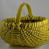 Painted Basket Bright Yellow Buttocks or melon baskets Primitive