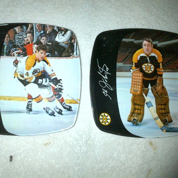 1970 Bobby Orr and Ed Johnson Boston Bruins Plates - Hockey