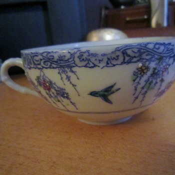 Antique Eggshell Porcelain Beaded Tea Cup - Asian