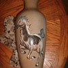 Hokkaido pony japanese vase ?? Fine line art? Anyone can help??