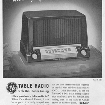 1951 - General Electric Model 422 Radio Advertisement