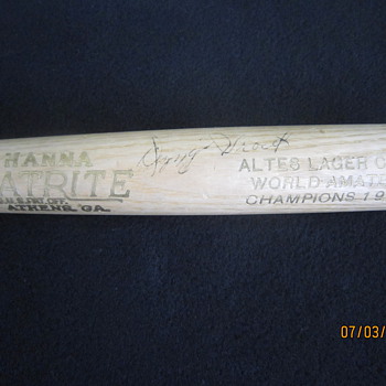 1938 Negro League Hanna Batrite Athens GA Original Dizzy Trout Autograph Altes Lager Club World Amateur Champions Baseball Bat