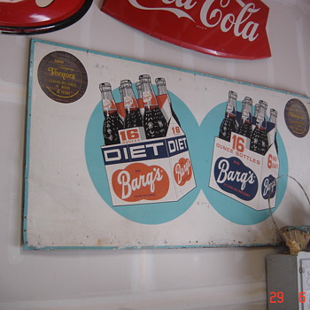 Large Barq's and Vernors Tin Sign - Advertising