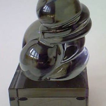 Smoked glass Ermanno Nason sculpture - Art Glass