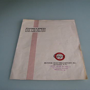 Photosensitive paper & instructions for Hunter Electro-Copyist