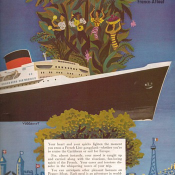 1955 - French Line Advertisement - Advertising