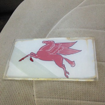 Mobil Pegasus Ad Glass Original Not Reproduction - Petroliana