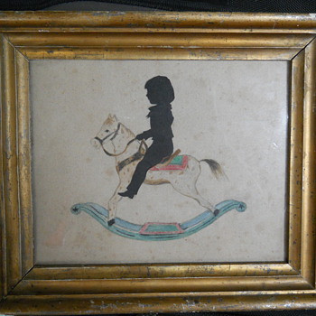 rocking horse drawing with a child silhouette