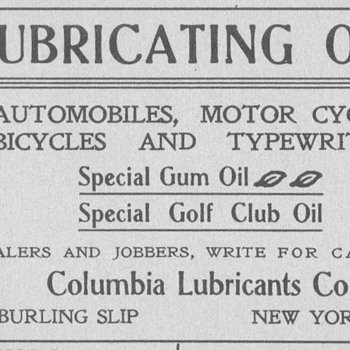 1902 Columbia Oils Advertisement