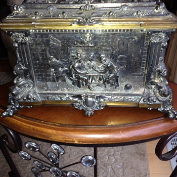 Antique silver jewelry box