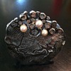 Vintage Sterling Silver and Pearl Designer Bracelet