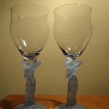 DECO NUDE LADY GOBLETS  - Art Deco