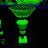 Custard and Uranium Glass Compote
