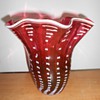 blown  glass vase  signed
