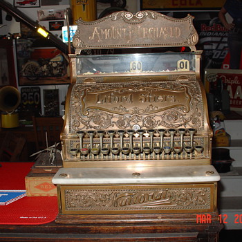 A True Antique...National Cash Register...Model 8...With Top Sign...All Original 1800's
