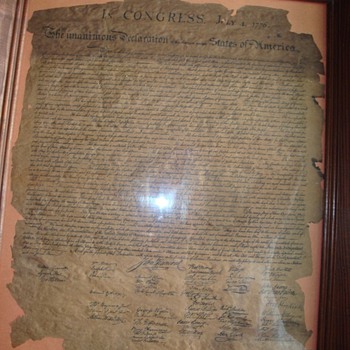 The unanimous Decleration of the thirteen united states of  america document - Paper