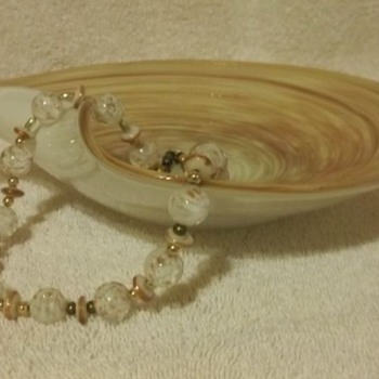 Murano Glass Bowl and Matching Necklace