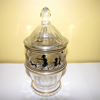 Rare Art Deco -Wiener Werkstatte? Glass lidded bowl - Art Deco