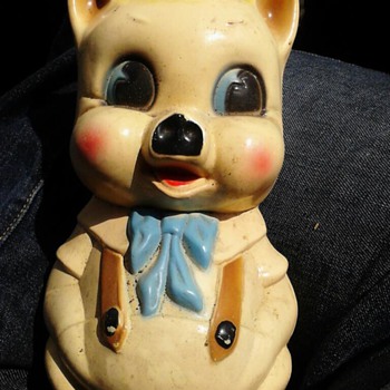Carnival Chalkware Porky Pig Bank. 1940's - 1960's Silvestri Bros - Coin Operated