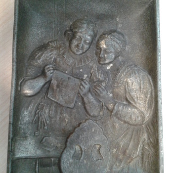 Scene on metal plaque 5" x 3.5"