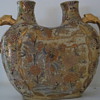 Double spout hand painted with gold handles