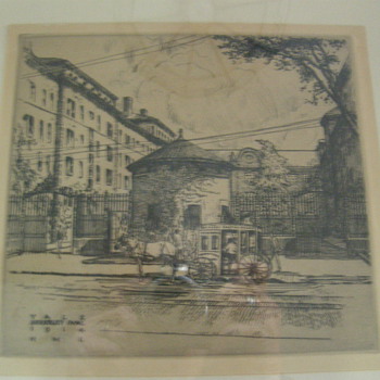 8 YALE etchings signed HML