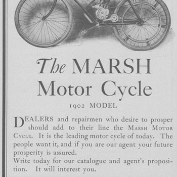 1902 Marsh Motor Bicycle Advertisement