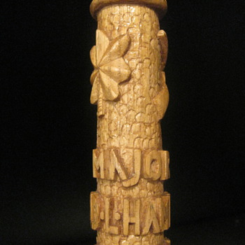 WWII Major in Infantry Hand Carved Cane/Stick FOLK ART dated 1942-1944