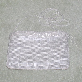 Vintage White Beaded Purse