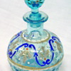 Bohemian Glass Enameled Decanter in Light Blue - Wonderful!