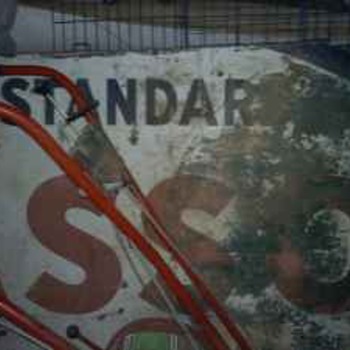 Old Esso Sign and Coke Fridge