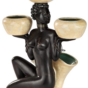 Anzengruber Ceramic terracotta African Nubian - Art Deco