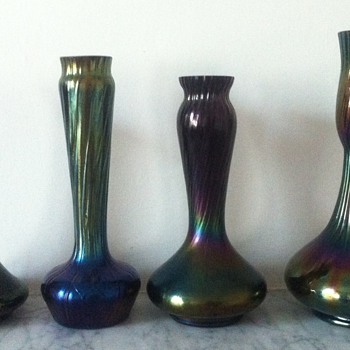 Art Nouveau barber bottle vases - Art Glass
