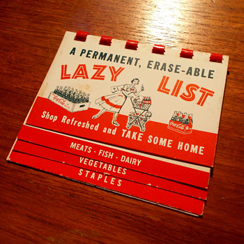 1950s Coca-Cola Grocery Pocket "Lazy List" Guide - Coca-Cola