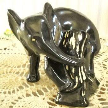Vintage California Black Elephant Statue - Animals