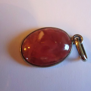 Sterling pendant from Argentina, From Goodwill $6.00 and the stone is? I guess a red rock!! - Fine Jewelry