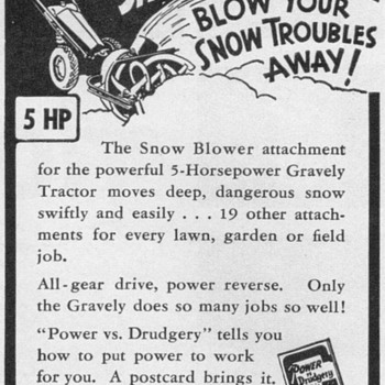 1951 - Gravely Snow Blower Advertisement