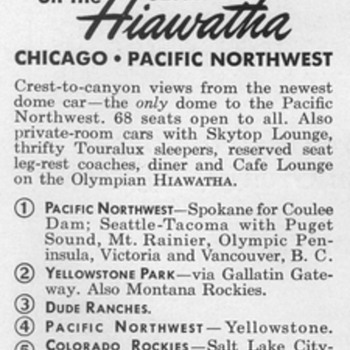 1953 - Milwaukee Railroad Advertisement