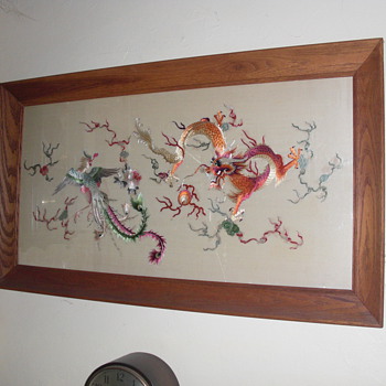 Chinese stichwork on silk - Asian