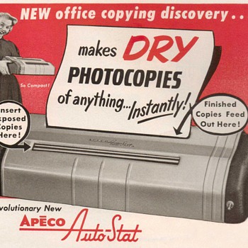 1952 - Apeco Photocopier Advertisement