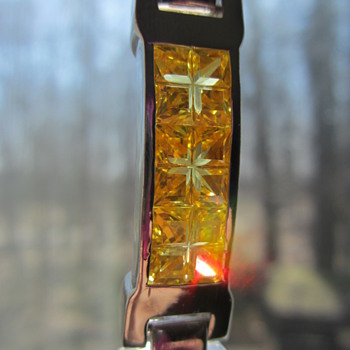 925 silver bracelet with yellow stones 