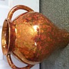 Copper glaze urn marked CJ