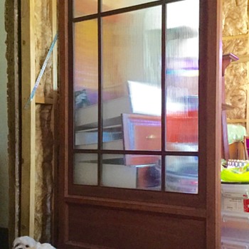 1940s walnut fluted glass room divider - Furniture