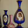 Harrach (probably) cobalt portrait vases. 