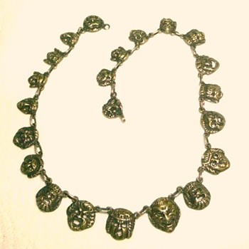 Victorian Necklace from Italy with Grotesque Faces - Victorian Era