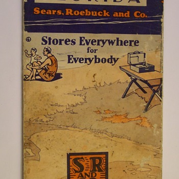 1929 Sears Robuck Florida Road Map - Petroliana